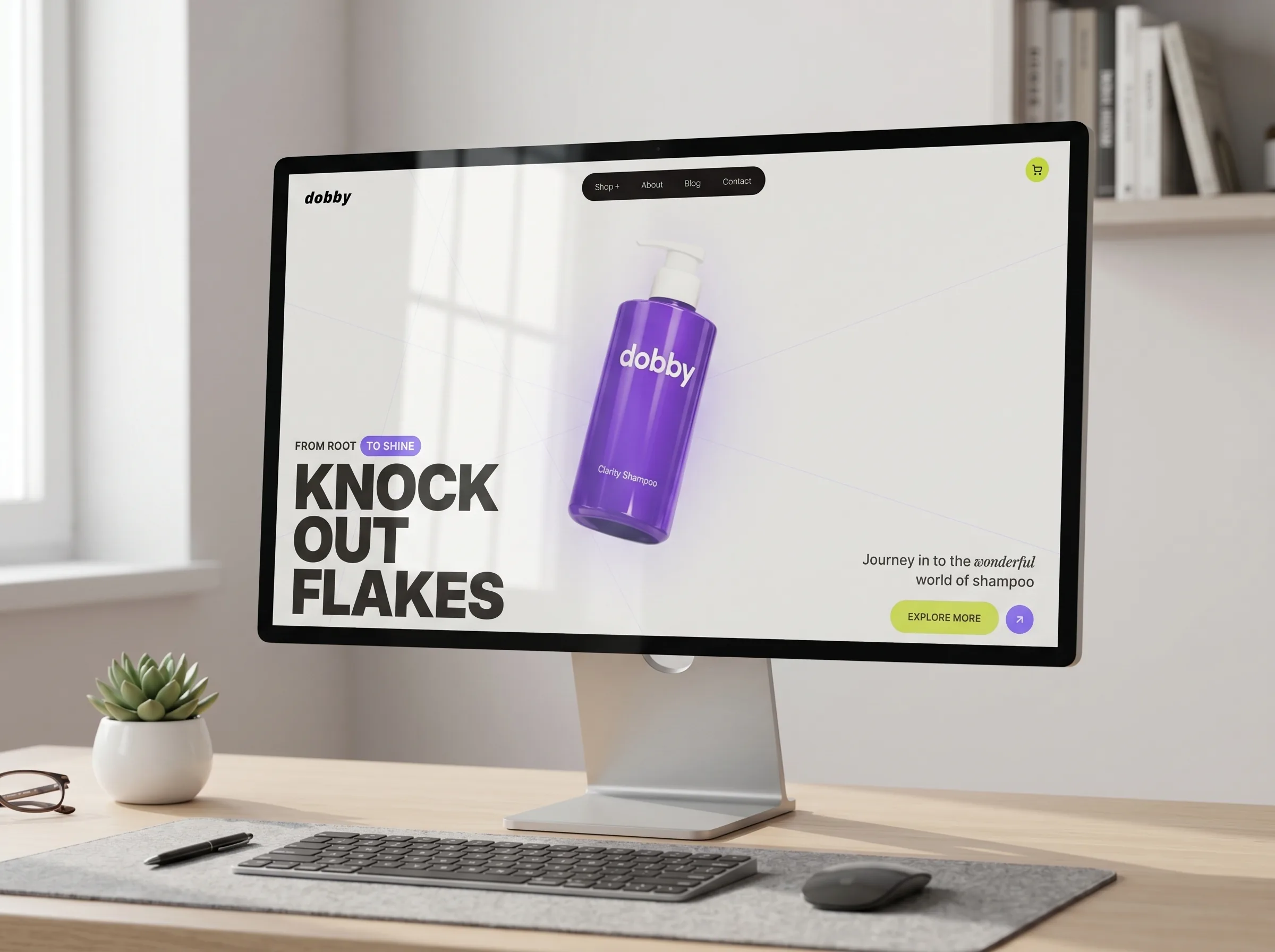 Dobby Haircare Desktop Mockup